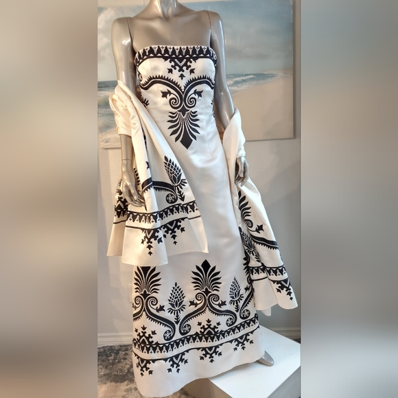 $9,800 OSCAR DE LA RENTA EXCLUSIVE SILK EMBROIDERED RUNWAY GOWN US 6 - Picture 11 of 16